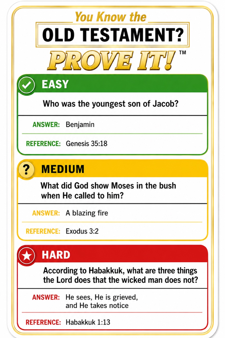 A Prove It! question card with Easy, Medium, and Hard questions